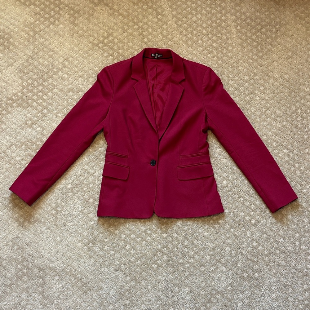 Express Women's Raspberry Single-Button Tailored … - image 2